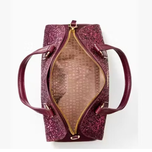kate spade Laurel Way Glitter Mini Reiley burgundy crossbody bag purse nwot - Picture 4 of 9